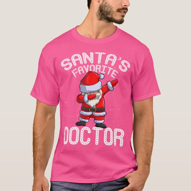 Santa'S Favourite Doctor Santa Christmas T-Shirt (Front)