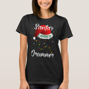 Santa's Favourite Drummer Christmas Tree Matching T-Shirt