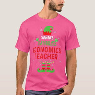 Santas Favourite Economics Teacher Christmas Xmas T-Shirt