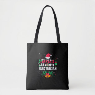 Santas Favourite Electrician Christmas Xmas Gift Tote Bag