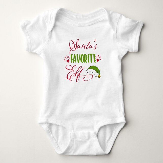 Santa's Favourite Elf Baby Bodysuit (Front)