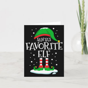Santa's Favourite Elf Christmas Family Matching Xm Card