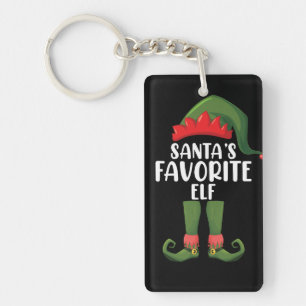 Santas Favourite Elf Matching Family Christmas Key Ring