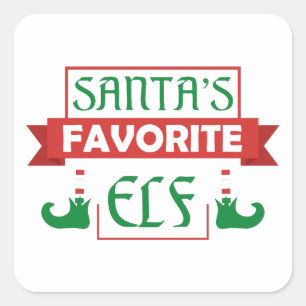 Santa's Favourite Elf Square Sticker