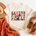 Santa's Favourite Family Christmas Groovy white T-Shirt<br><div class="desc">This T-Shirt features a Santa's Favourite Family in Groovy white T-Shirt design for family Christmas.</div>