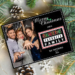 Santa's Favourite Family Photo Funny Christmas Holiday Card<br><div class="desc">In the mood for some holiday humour?  This Santa's favourite family Christmas card is sure to bring a good laugh to the Christmas season.  Customise the text to suit your occasion and add your family details and a photo.  Design features Santa text in plaid Christmas colours (red,  brown,  green).</div>