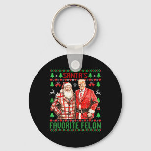 Santa's Favourite-felon Funny 2024 Trump Christmas Key Ring