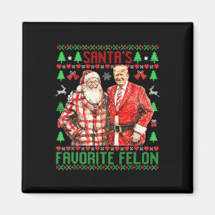Santa's Favourite-felon Funny 2024 Trump Christmas Magnet