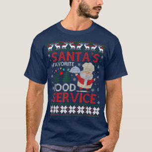 Santas Favourite Food Service Ugly Christmas Sweat T-Shirt