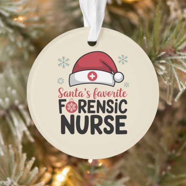 Santas Favourite Forensic Nurse Funny Christmas  Ornament (Tree)