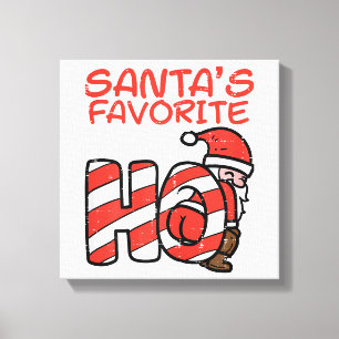Santas Favourite Funny Naughty Adult Christmas Xma Canvas Print
