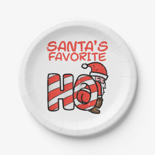 Santas Favourite Funny Naughty Adult Christmas Xma Paper Plate