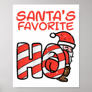 Santas Favourite Funny Naughty Adult Christmas Xma Poster