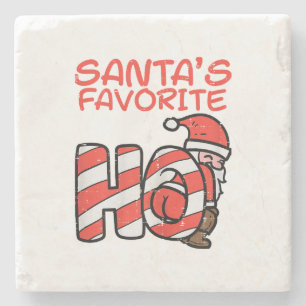 Santas Favourite Funny Naughty Adult Christmas Xma Stone Coaster