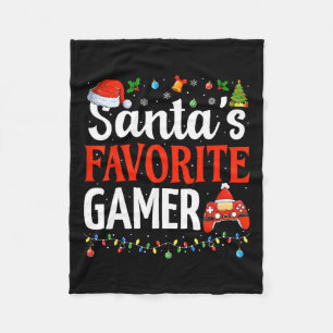 Santa's Favourite Gamer Christmas Funny Gaming Xma Fleece Blanket