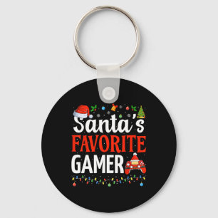Santa's Favourite Gamer Christmas Funny Gaming Xma Key Ring