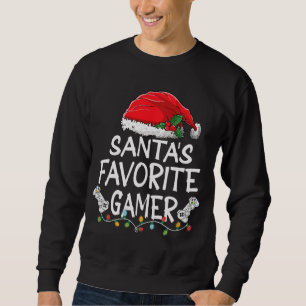 Santa's Favourite Gamer Christmas Santa Claus tree Sweatshirt