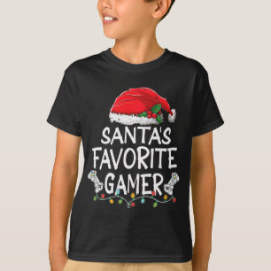 Santa's Favourite Gamer Christmas Santa Claus tree T-Shirt