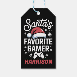 Santa's Favourite Gamer Personalised Gaming Xmas Gift Tags