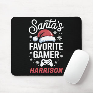 Santa's Favourite Gamer Personalised Gaming Xmas Mouse Pad