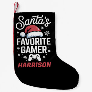 Santa's Favourite Gamer Personalised Gaming Xmas Small Christmas Stocking