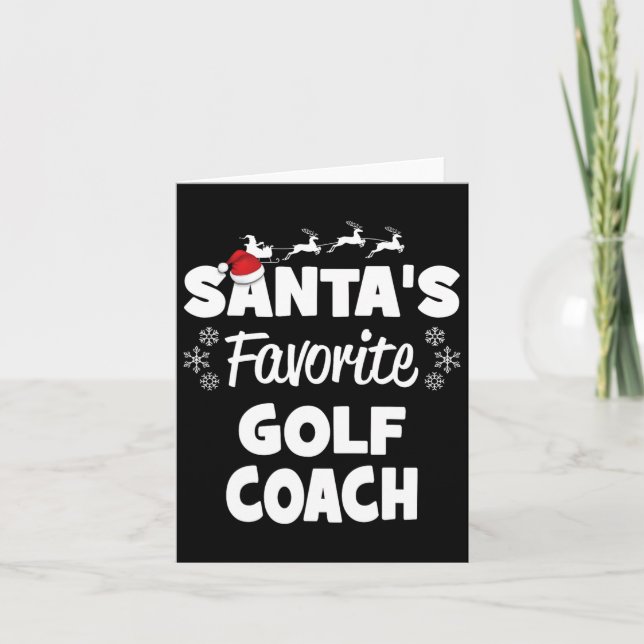 Santa's Favourite Golf Coach Fun Christmas Matchin Card (Front)