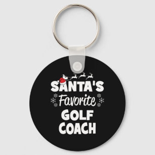Santa's Favourite Golf Coach Fun Christmas Matchin Key Ring
