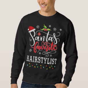 Santa's Favourite Hairstylist Santa Hat Christmas  Sweatshirt