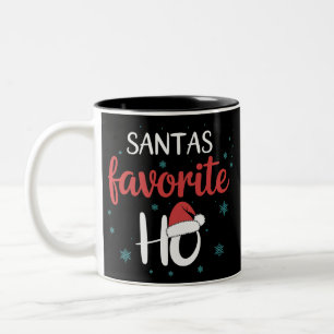 Santa's Favourite Ho Christmas Matching Holiday  Two-Tone Coffee Mug
