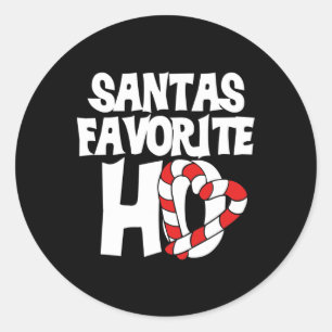 Santas Favourite Ho  Classic Round Sticker