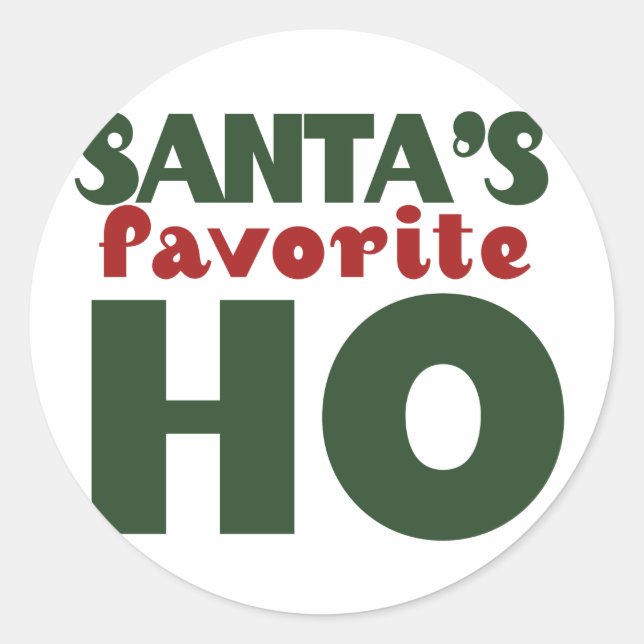 Santas Favourite HO Classic Round Sticker (Front)