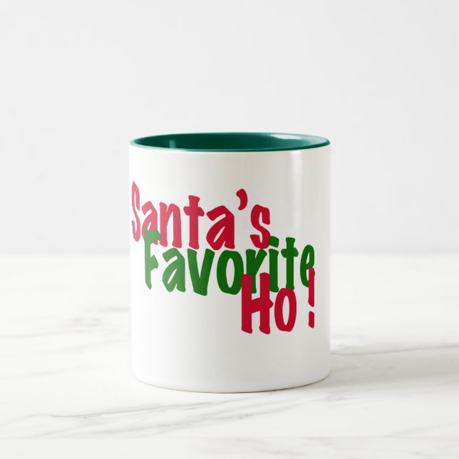 Santa's favourite ho funny christmas mug design (Center)