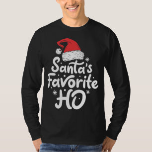 Santa's Favourite Ho Funny Christmas Santa Hat T-Shirt