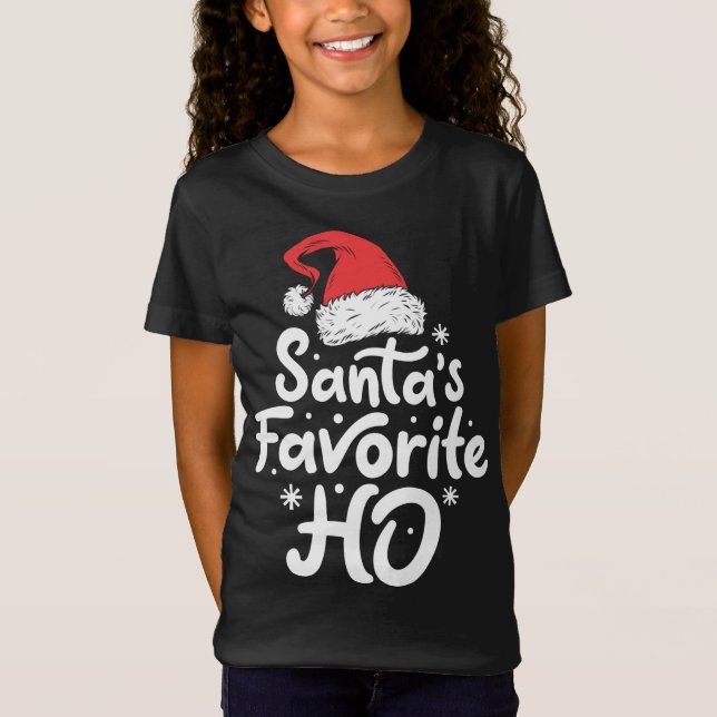 Santa's Favourite Ho Funny Christmas Women Xmas Sa T-Shirt (Front)