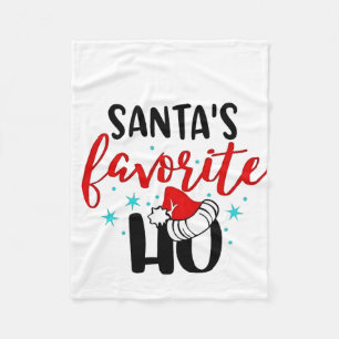 Santa's Favourite Ho Funny Christmas Xmas Fleece Blanket