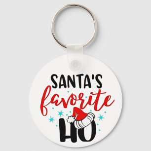 Santa's Favourite Ho Funny Christmas Xmas Key Ring