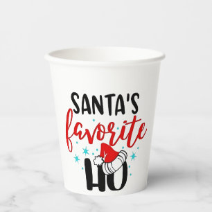 Santa's Favourite Ho Funny Christmas Xmas Paper Cups