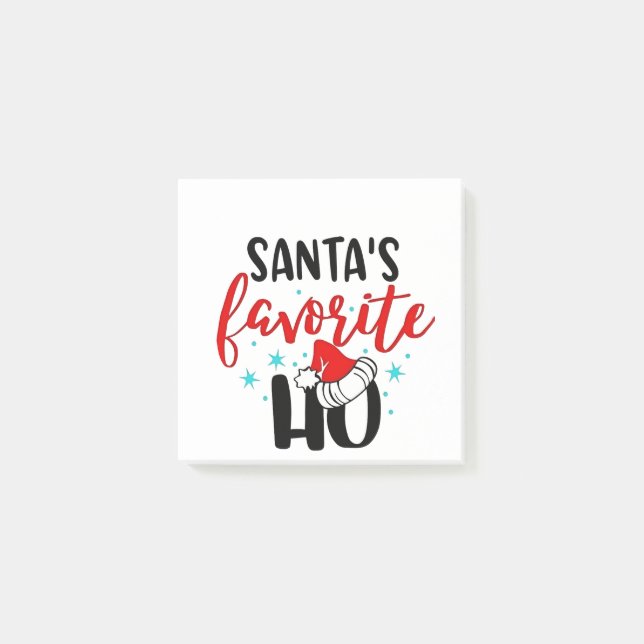 Santa's Favourite Ho Funny Christmas Xmas Post-it Notes (Front)