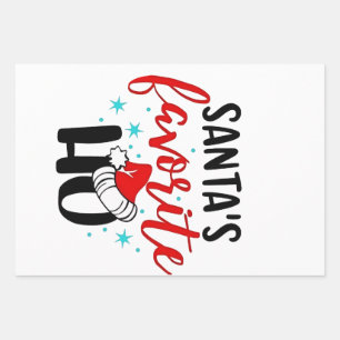 Santa's Favourite Ho Funny Christmas Xmas Wrapping Paper Sheet