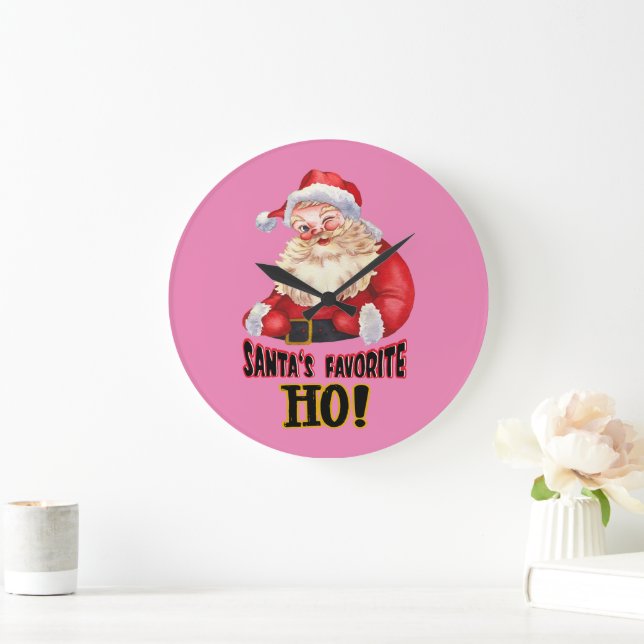 Santa's Favourite Ho Large Clock (Home)