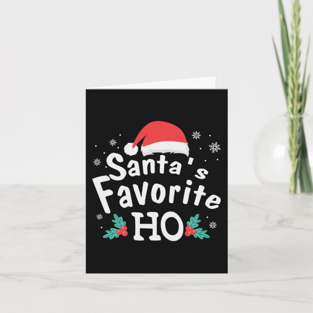 Santa's Favourite Ho | Naughty Christmas Humour Holiday Card (Front)