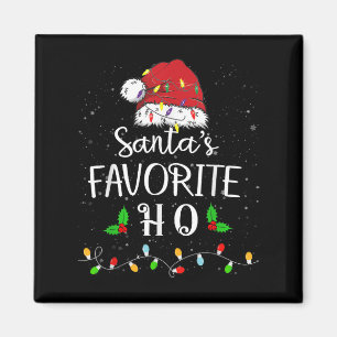 Santas Favourite Ho Red Santa Hat Xmas Funny Chris Magnet