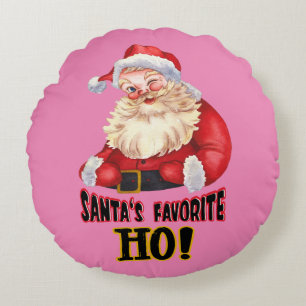 Santa's Favourite Ho Round Cushion