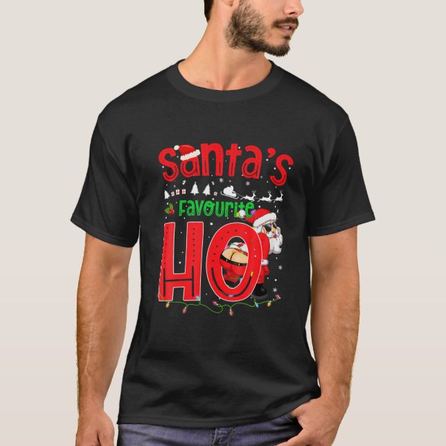Santas Favourite Ho Santa Favourite Ho Funny Girls T-Shirt (Front)