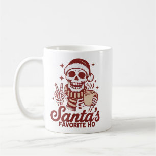 Santa's Favourite Ho Skeleton Snarky Christmas Coffee Mug