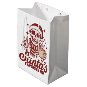 Santa's Favourite Ho Skeleton Snarky Christmas Medium Gift Bag