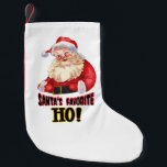 Santa's Favourite Ho Small Christmas Stocking<br><div class="desc">Santa's favourite ho is a symbol of the holiday spirit,  a beacon of hope,  and the guardian angel of the North Pole,  ensuring that Christmas is a time of wonder and joy for all.</div>
