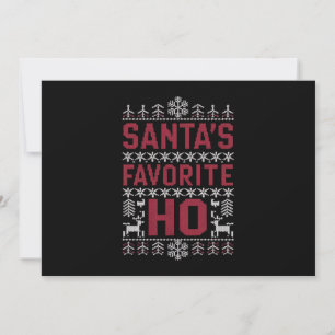 Santa's Favourite Ho Ugly Christmas Sweater Holiday Card