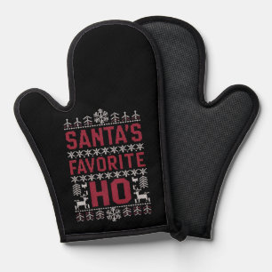 Santa's Favourite Ho Ugly Christmas Sweater Oven Mitt