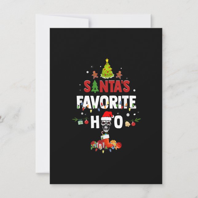 Santa's Favourite Ho Xmas Christmas Santa Hat Funn Invitation (Front)